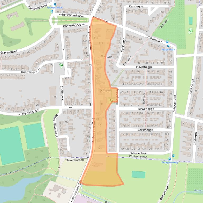 Kaart van postcodegebied 6225AJ.