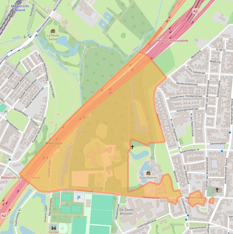 Kaart van postcodegebied 6225AR.