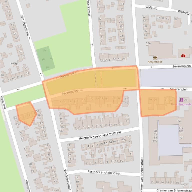 Kaart van postcodegebied 6225AX.
