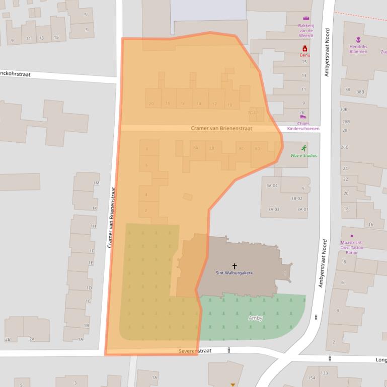 Kaart van postcodegebied 6225BD.