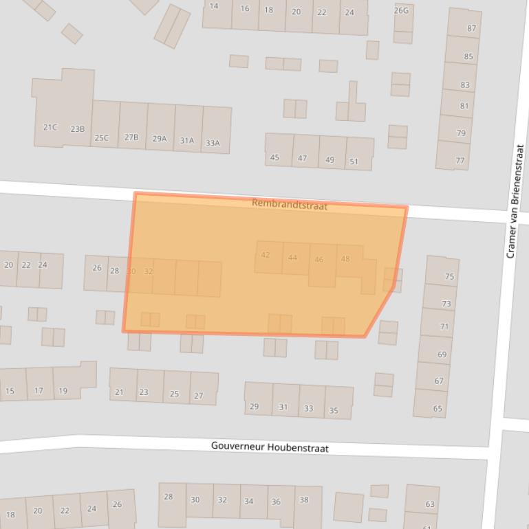 Kaart van postcodegebied 6225CD.