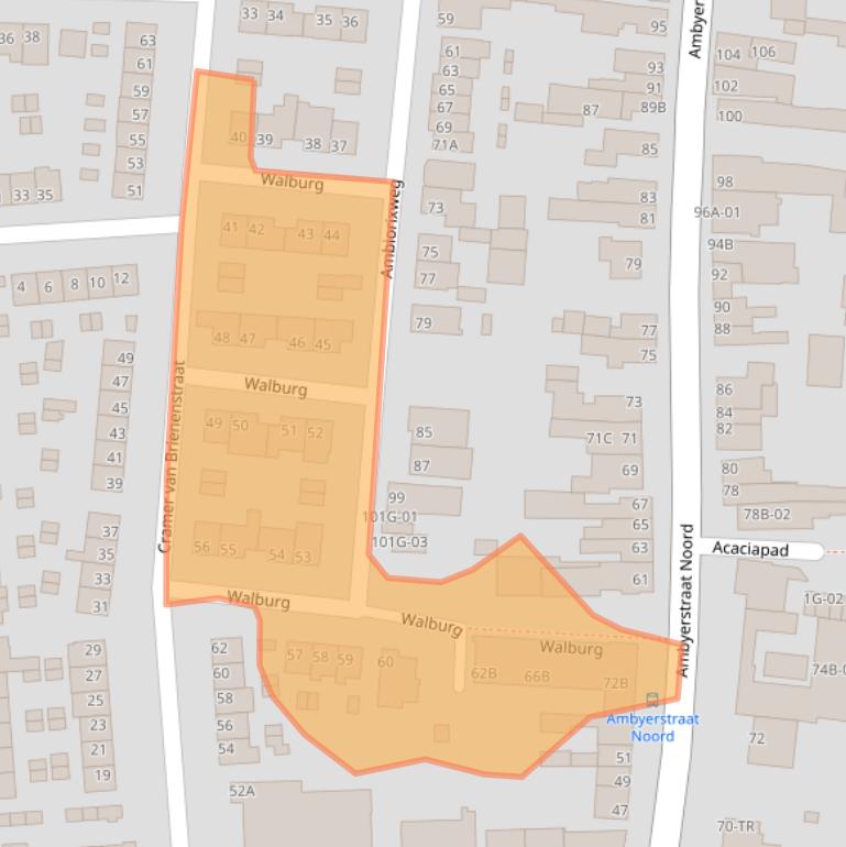 Kaart van postcodegebied 6225CP.