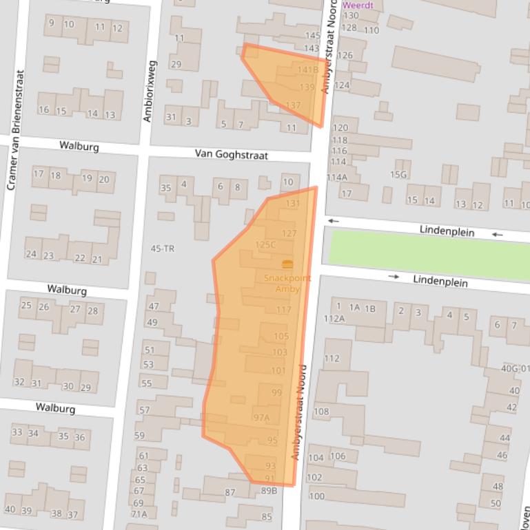 Kaart van postcodegebied 6225EC.