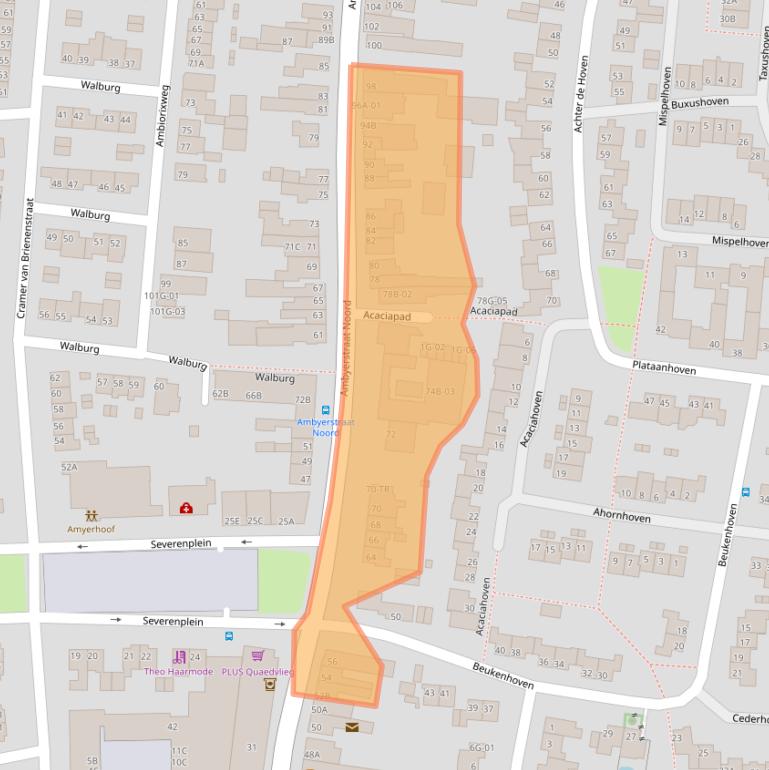 Kaart van postcodegebied 6225EG.