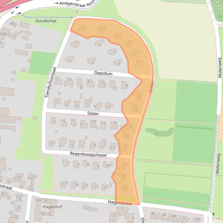 Kaart van postcodegebied 6225ES.