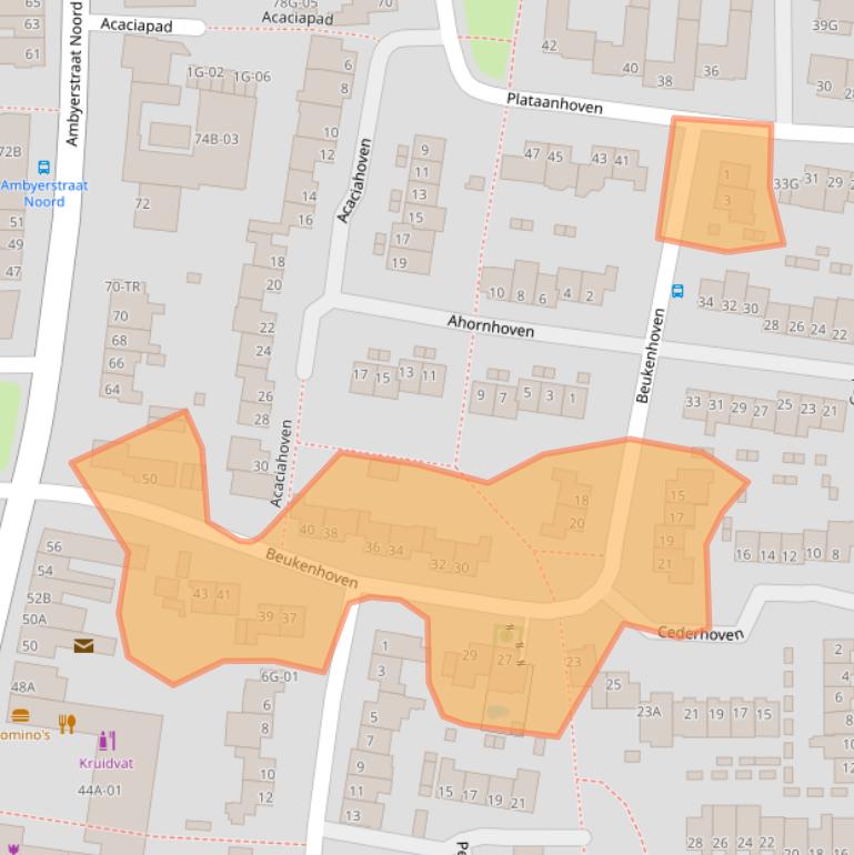 Kaart van postcodegebied 6225GR.