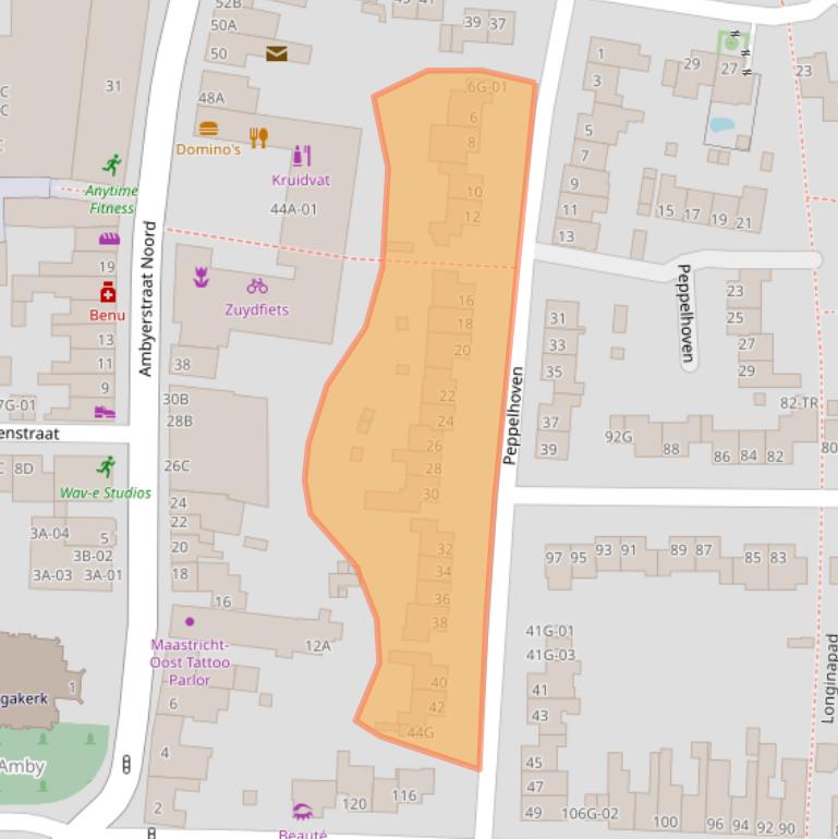 Kaart van postcodegebied 6225GZ.