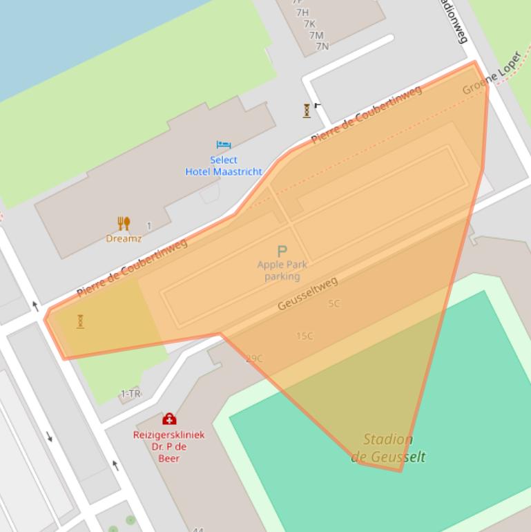 Kaart van postcodegebied 6225XS.