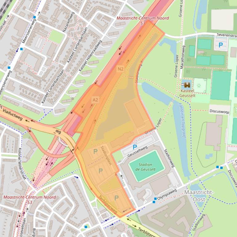 Kaart van postcodegebied 6225XT.