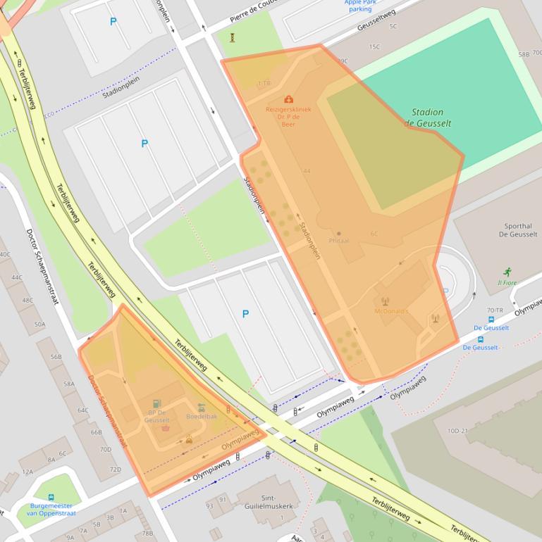 Kaart van postcodegebied 6225XW.