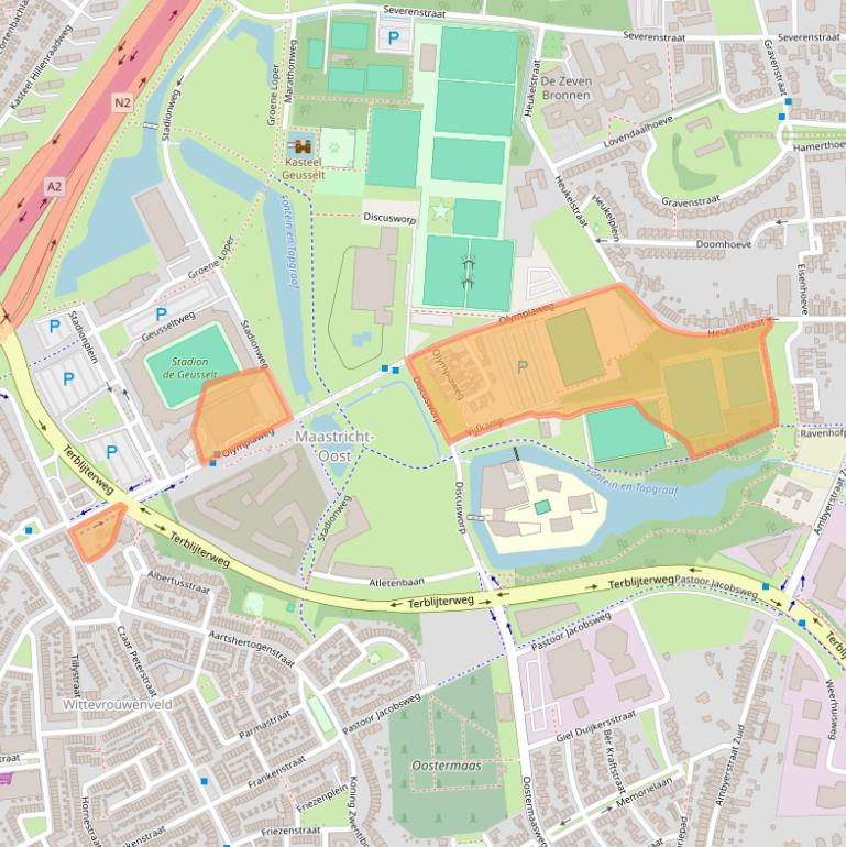 Kaart van postcodegebied 6225XX.