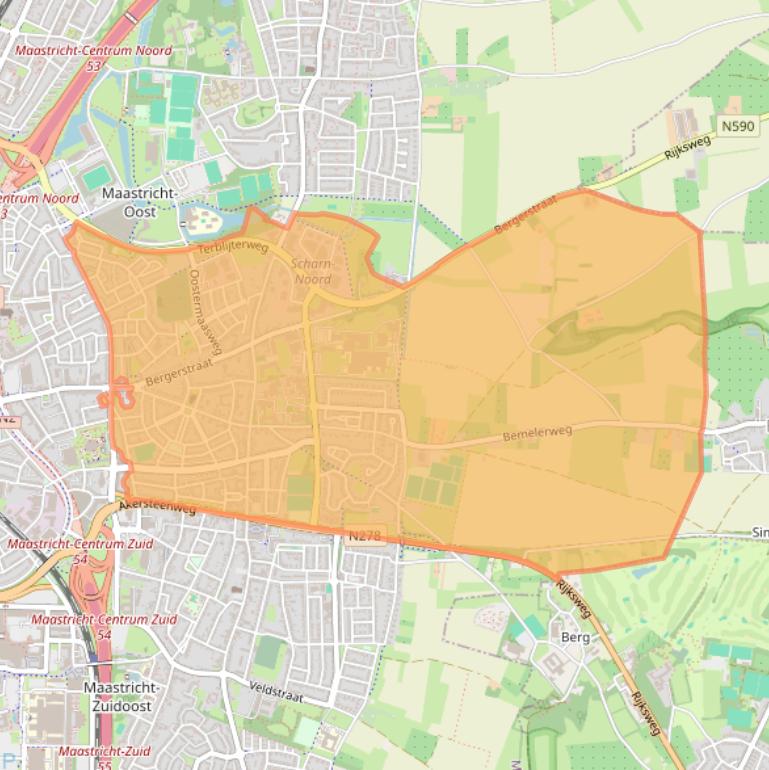 Kaart van postcodegebied 6226.