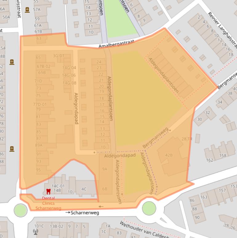 Kaart van postcodegebied 6226AG.