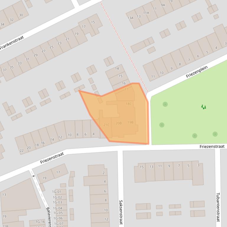 Kaart van postcodegebied 6226AJ.