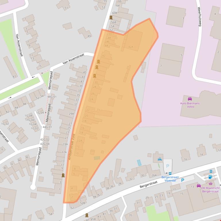 Kaart van postcodegebied 6226AX.