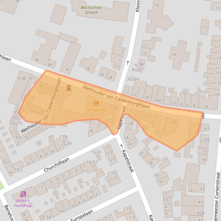 Kaart van postcodegebied 6226BR.