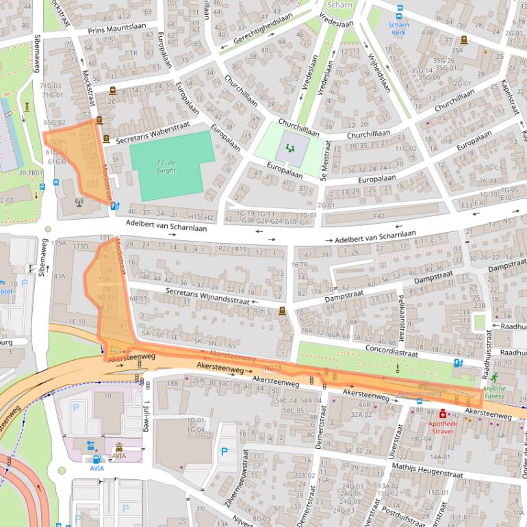 Kaart van postcodegebied 6226CA.