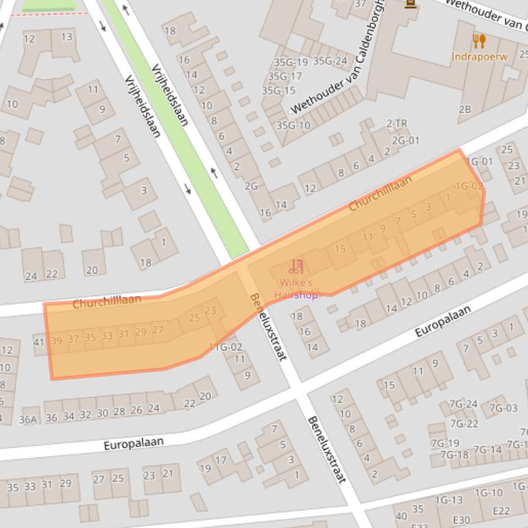 Kaart van postcodegebied 6226CS.