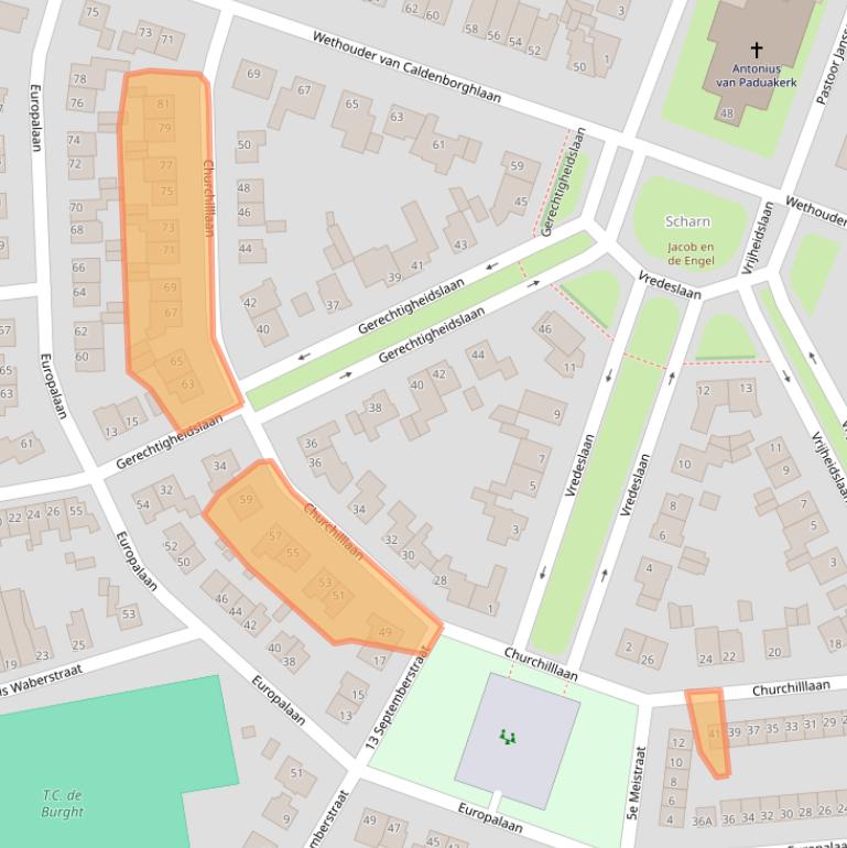 Kaart van postcodegebied 6226CT.