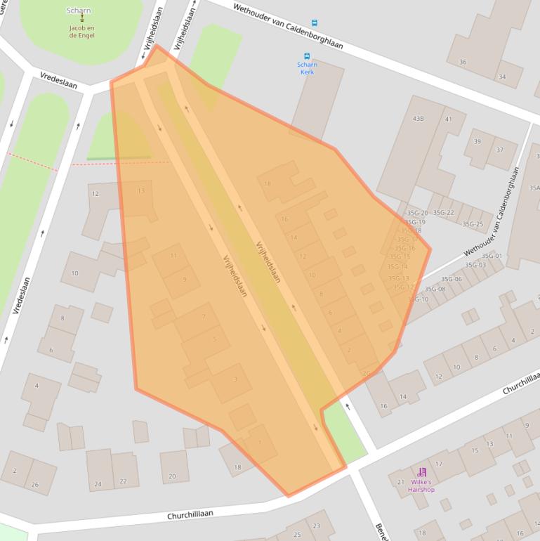 Kaart van postcodegebied 6226CX.