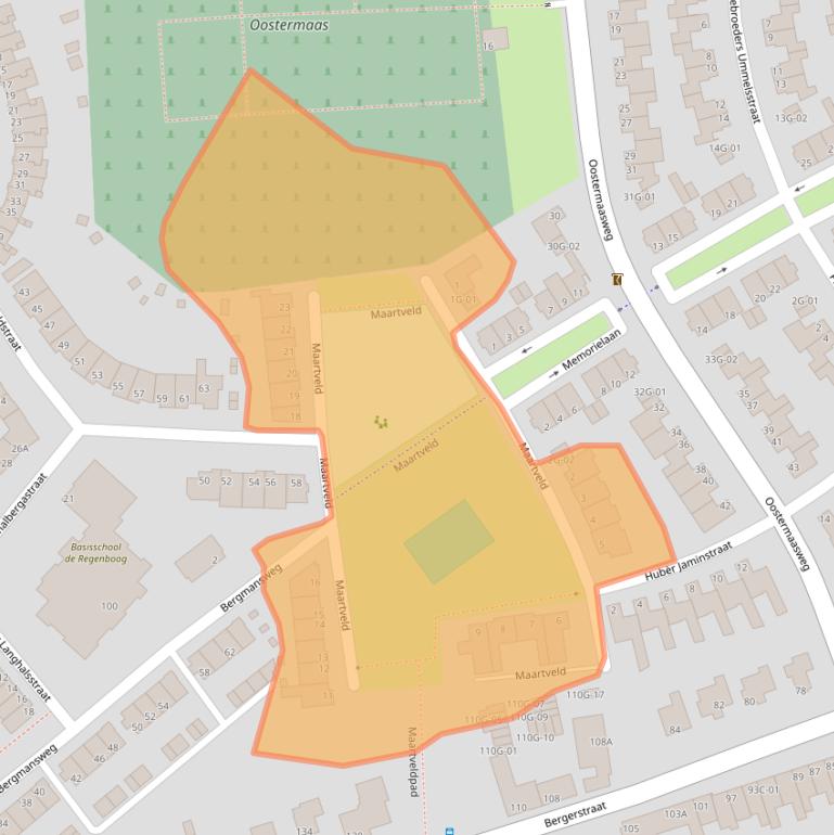 Kaart van postcodegebied 6226DA.