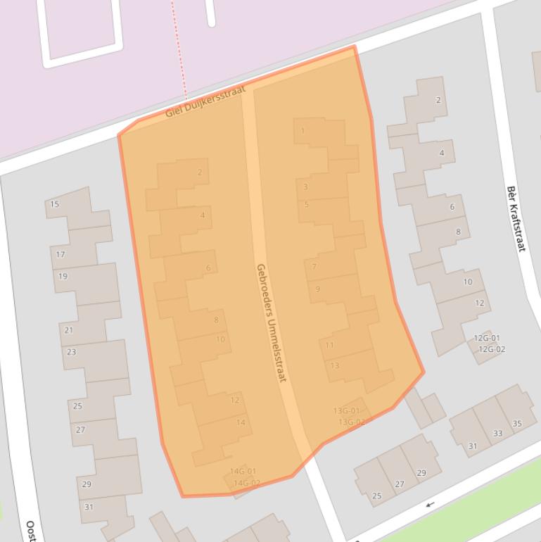 Kaart van postcodegebied 6226DG.