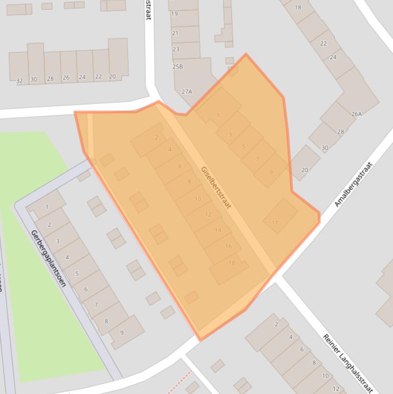 Kaart van postcodegebied 6226DS.