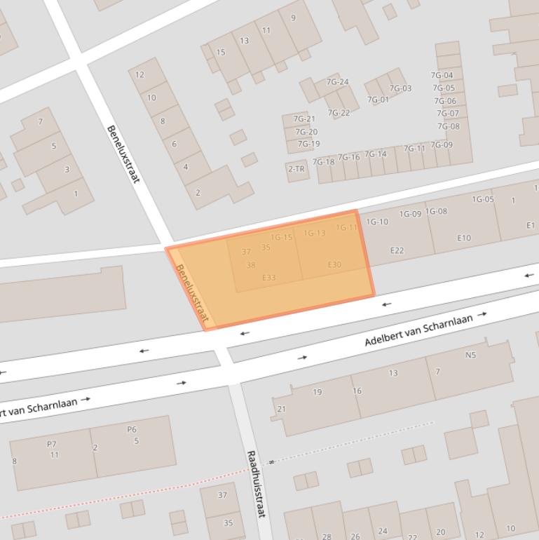 Kaart van postcodegebied 6226EJ.