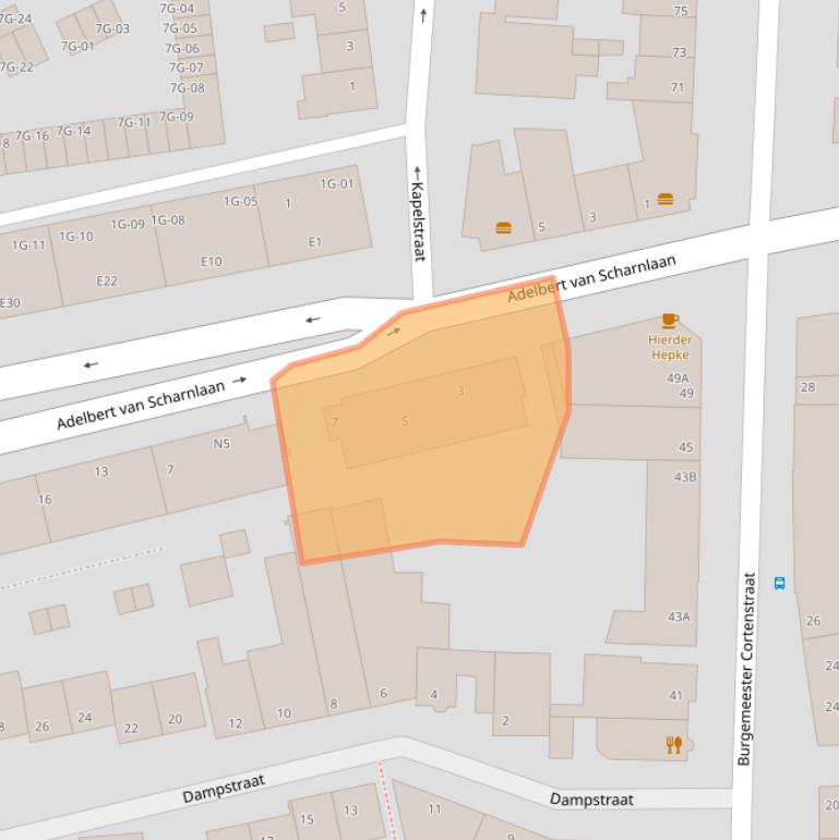 Kaart van postcodegebied 6226ES.