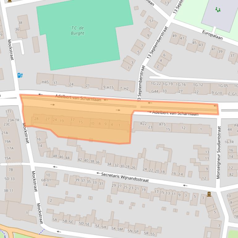 Kaart van postcodegebied 6226EZ.