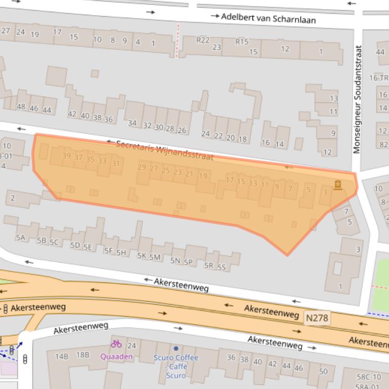 Kaart van postcodegebied 6226GA.
