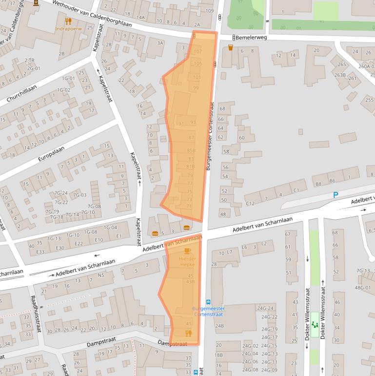 Kaart van postcodegebied 6226GR.