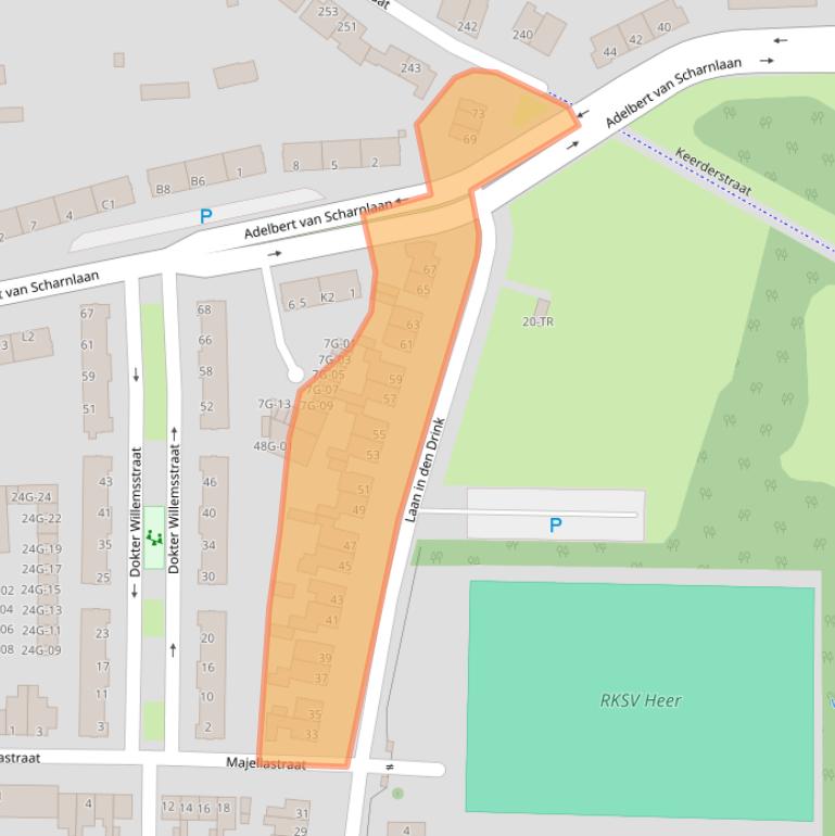 Kaart van postcodegebied 6226HE.