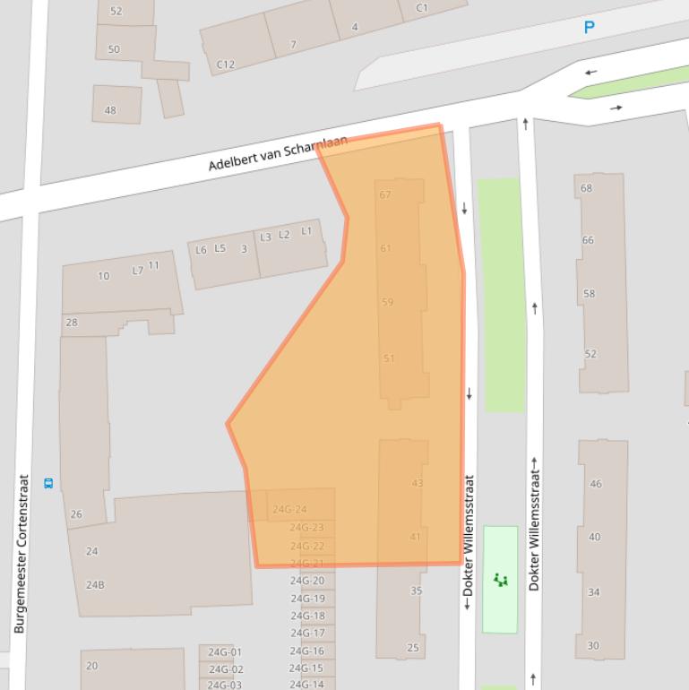 Kaart van postcodegebied 6226HJ.