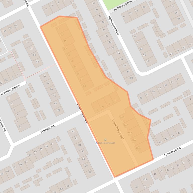 Kaart van postcodegebied 6226VR.