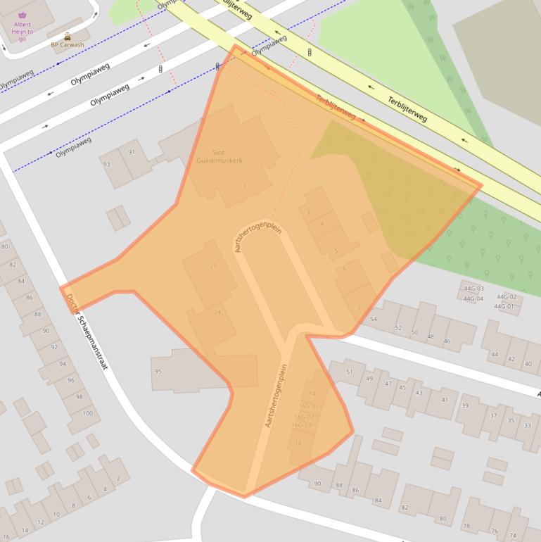 Kaart van postcodegebied 6226XZ.