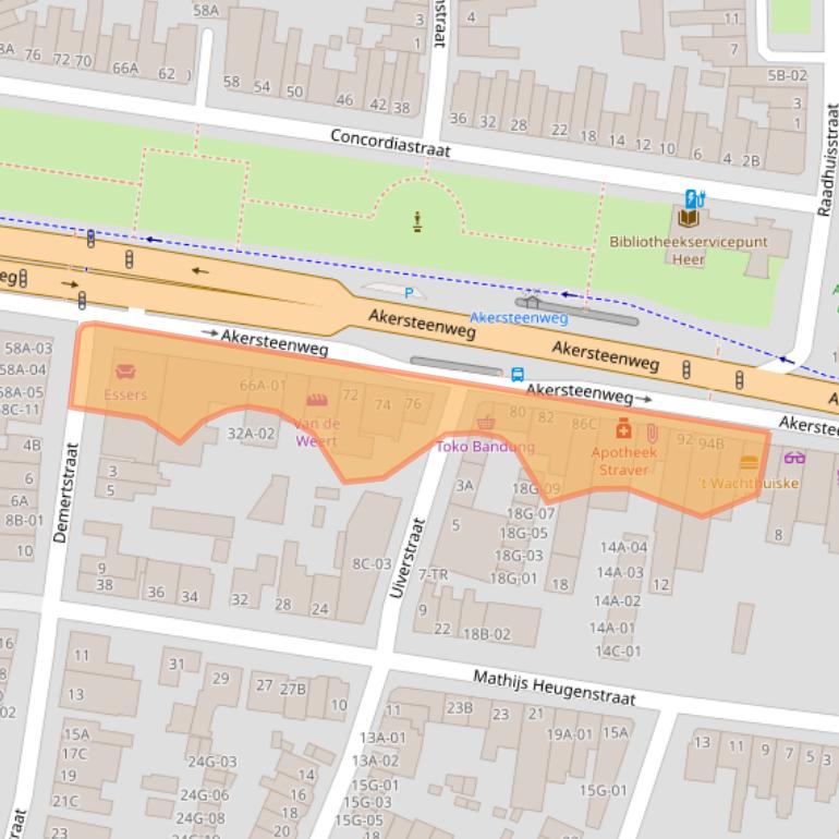 Kaart van postcodegebied 6227AB.