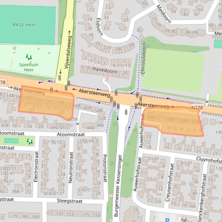 Kaart van postcodegebied 6227AD.