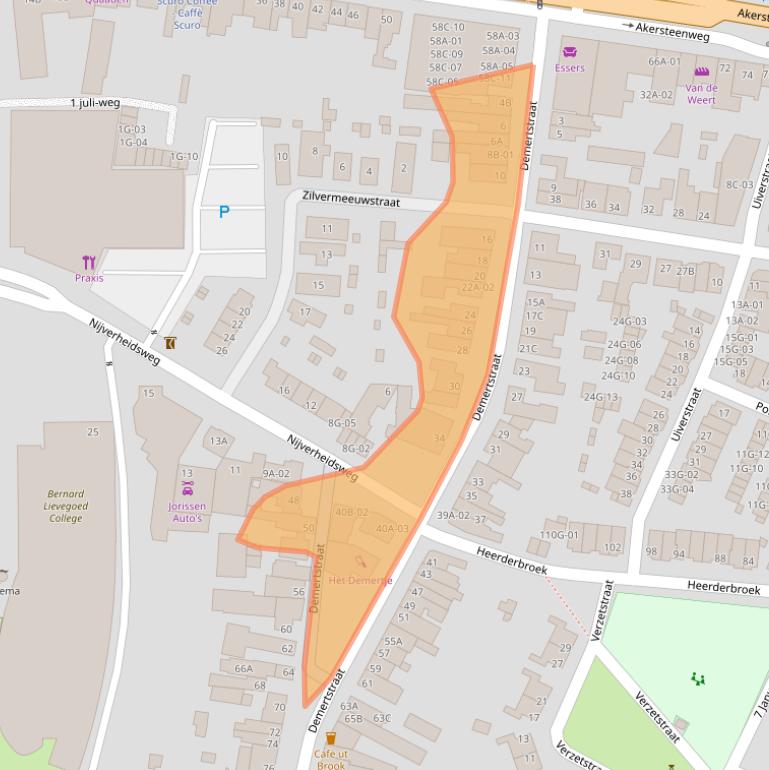 Kaart van postcodegebied 6227AR.