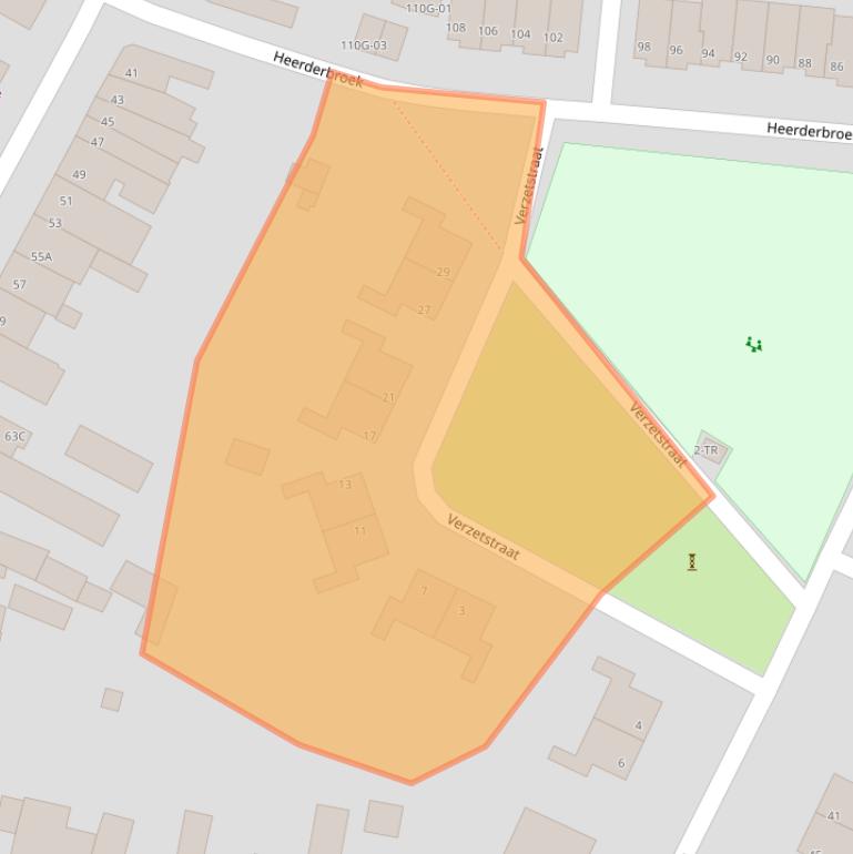 Kaart van postcodegebied 6227BD.