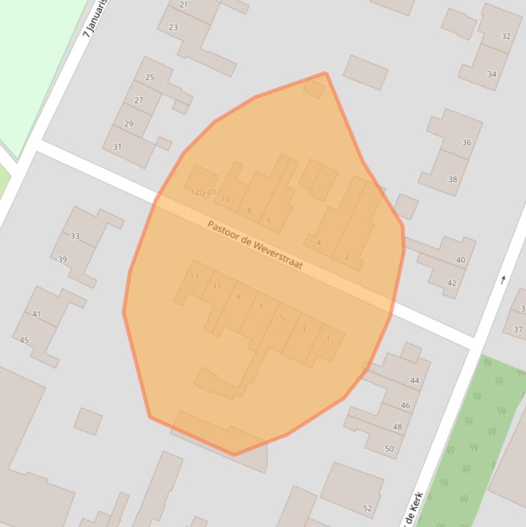 Kaart van postcodegebied 6227BE.