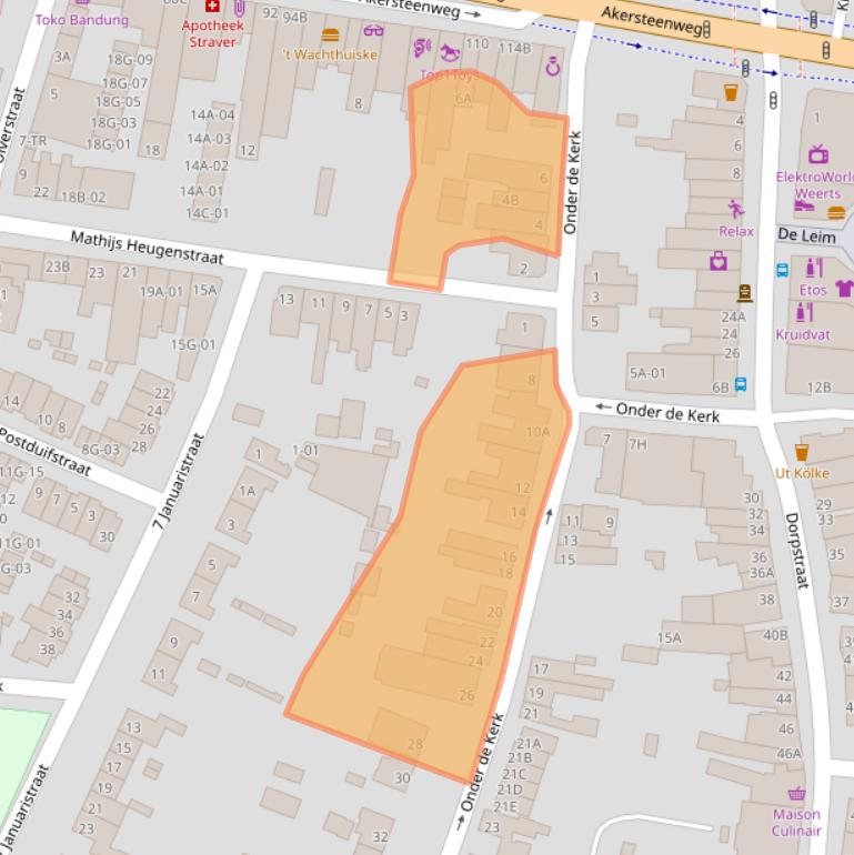 Kaart van postcodegebied 6227BH.