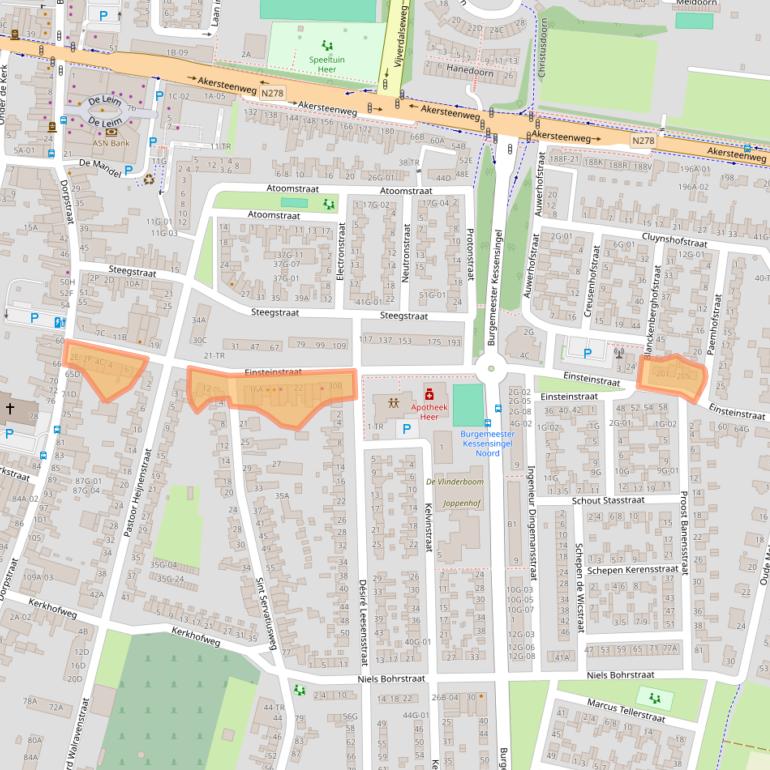 Kaart van postcodegebied 6227BX.