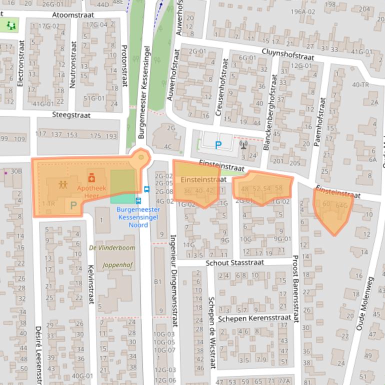 Kaart van postcodegebied 6227BZ.