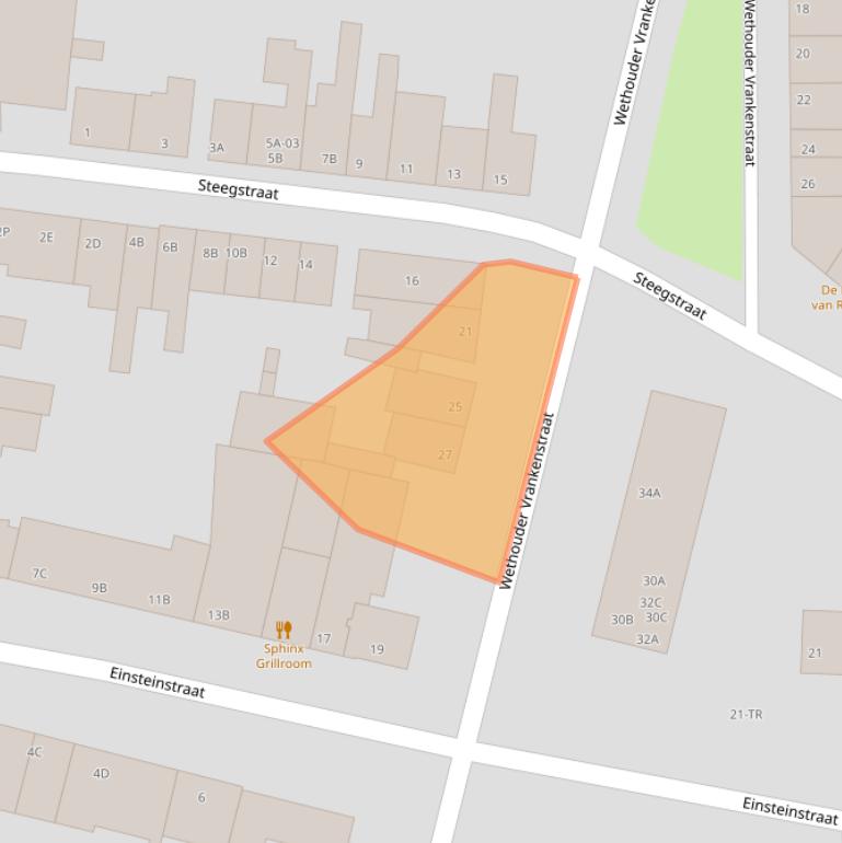 Kaart van postcodegebied 6227CJ.