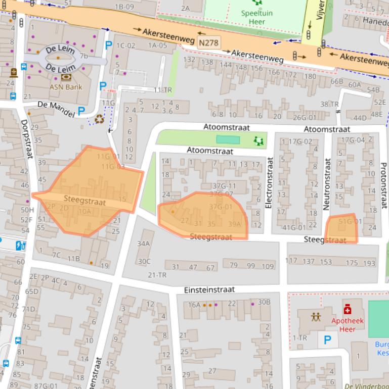 Kaart van postcodegebied 6227CL.