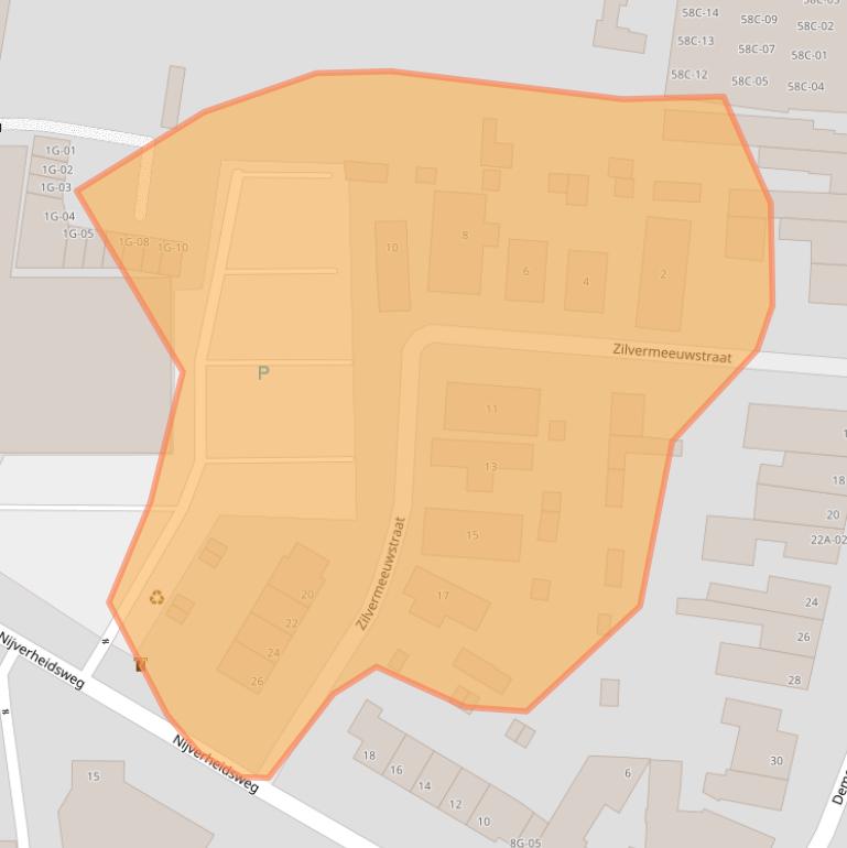 Kaart van postcodegebied 6227DA.