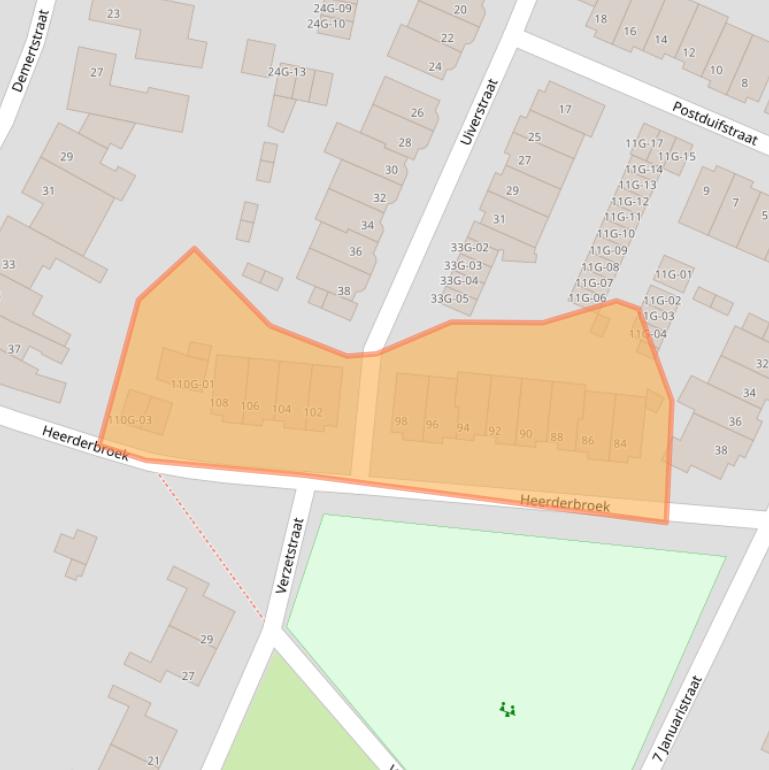 Kaart van postcodegebied 6227DB.