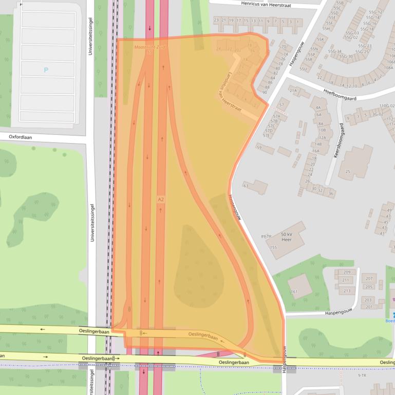 Kaart van postcodegebied 6227RE.