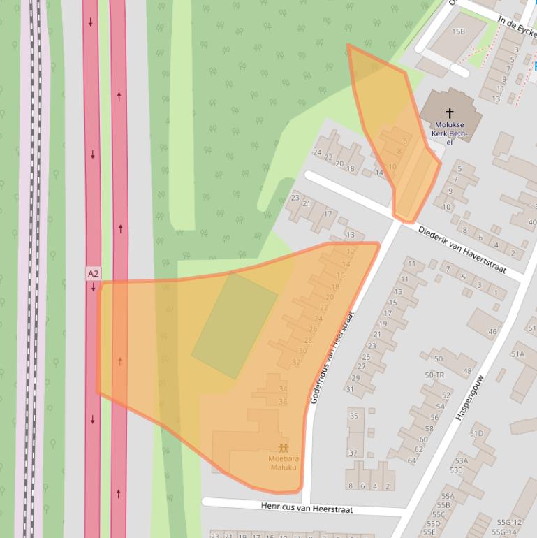 Kaart van postcodegebied 6227RJ.